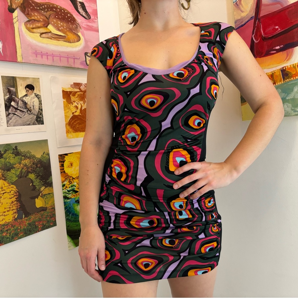 Miss Sixty Multicolor Abstract Mini Dress